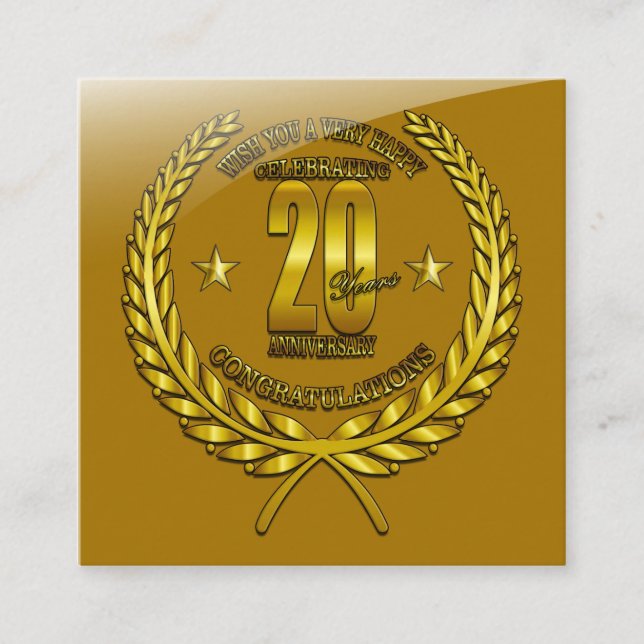 Grattis på 20-årsjubileet tilläggskort (Framsida)