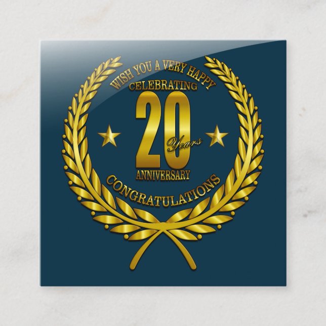 Grattis på 20-årsjubileet tilläggskort (Framsida)