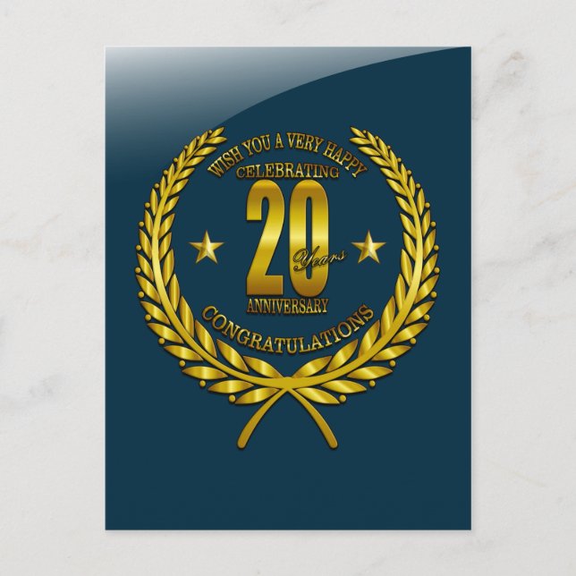 Grattis på 20-årsjubileet vykort (Framsida)