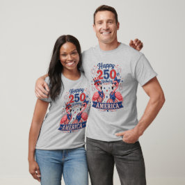 Grattis på 250-årsdagen Amerika Patriotiska Flamin T Shirt