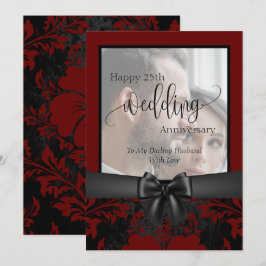 Grattis på 25-års bröllopsdag traditionell foto inbjudningar