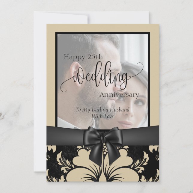 Grattis på 25-årsdagen för bröllopet traditionell  inbjudningar (Framsida)