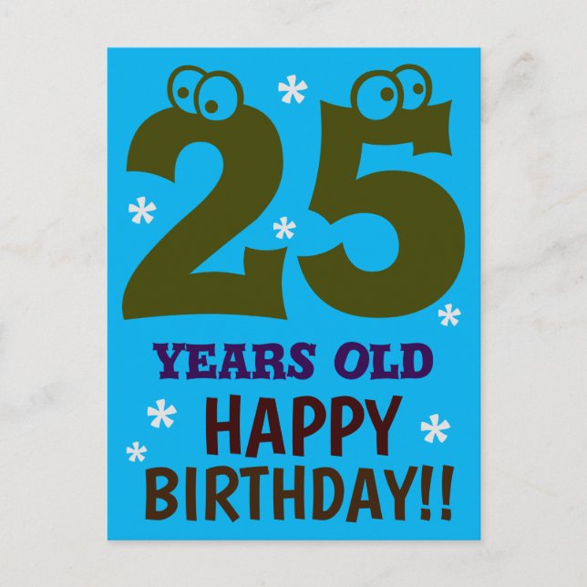 GRATTIS PÅ 25-ÅRSDAGEN Kul Vykort (Framsida)