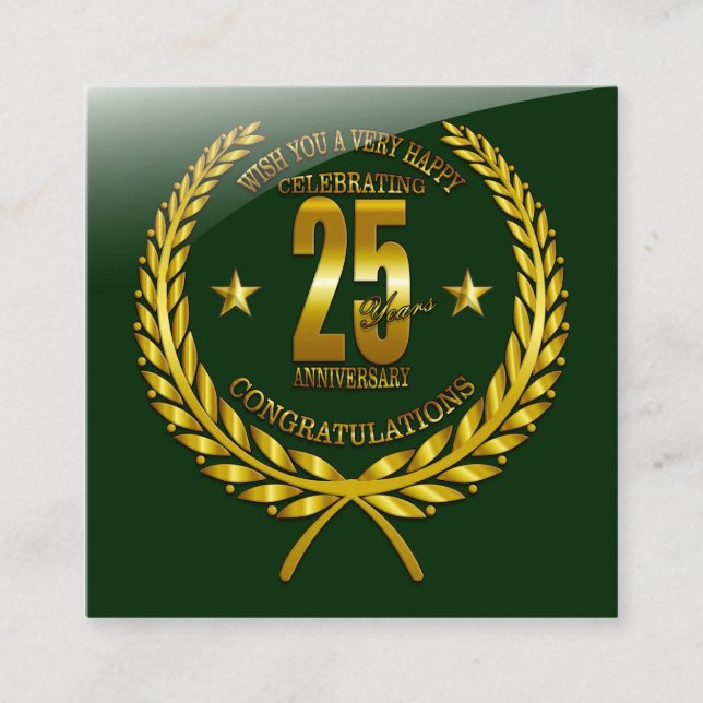Grattis på 25-årsjubileet tilläggskort (Framsida)