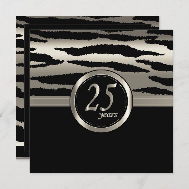 Grattis på 25-årsjubileum inbjudningar (Fram/baksida)