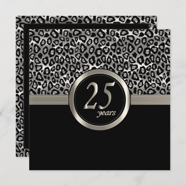 Grattis på 25-årsjubileum inbjudningar (Fram/baksida)