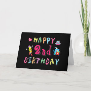 Grattis på 2-årsdagen. 2 år födelsedag. kort
