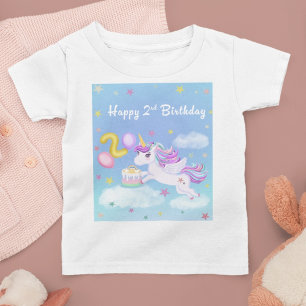 Grattis på 2-årsdagen Enhörning med födelsedagstår T Shirt