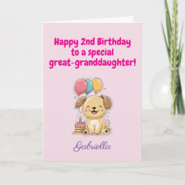 Grattis på 2-årsdagen, rättesnöre, söta valp kort