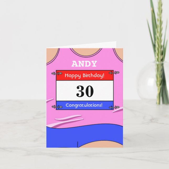 Grattis på 30-årsdagen kort för en löpare (Framsida)