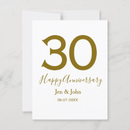 Grattis på 30-årsjubileum namn datum gyllene fetst vykort