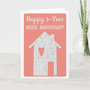 Grattis på 3-års husjubileumskort kort