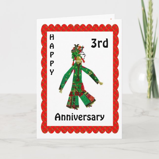 Grattis på 3-årsdagen kort (Framsida)