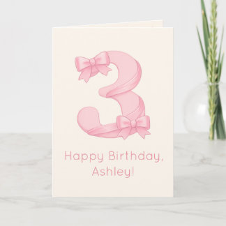 Grattis på 3-årsdagen Personlig Baby Barn Kort