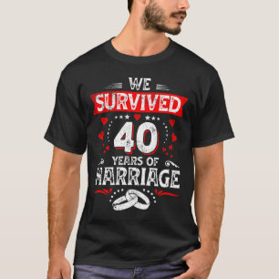 Grattis på 40-års bröllopsdag par årsdag t shirt