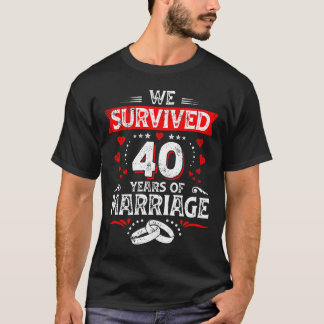 Grattis på 40-års bröllopsdag par årsdag t shirt