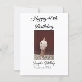 Grattis på 40-årsdagen foto modern enkel minimal  vykort