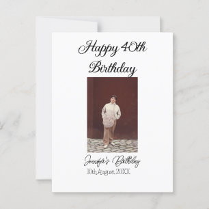 Grattis på 40-årsdagen foto modern enkel minimal vykort