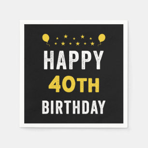 Grattis på 40-årsdagen fyrtioåring firande pappersservett
