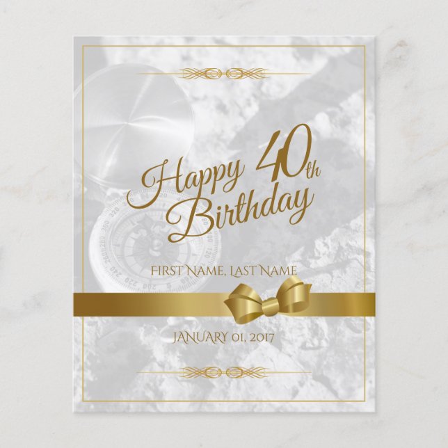 Grattis på 40-årsdagen med gyllene band (Framsida)