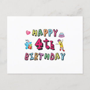 Grattis på 4-årsdagen 4 år födelsedagsönskningar vykort