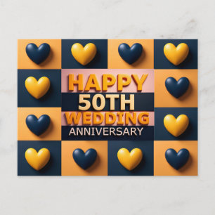 Grattis på 50-års bröllopsdag vykort