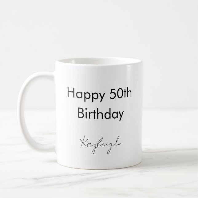 Grattis på 50-årsdagen Anpassad Kaffemugg (Vänster)