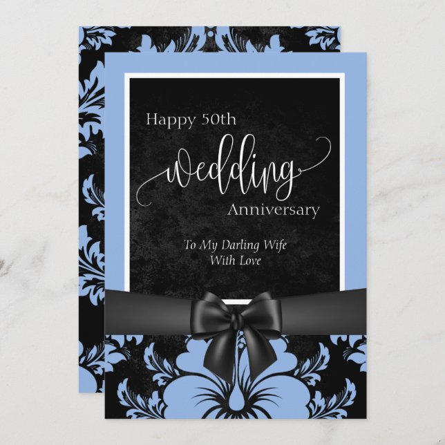 Grattis på 50-årsdagen för bröllopet traditionell  inbjudningar (Fram/baksida)