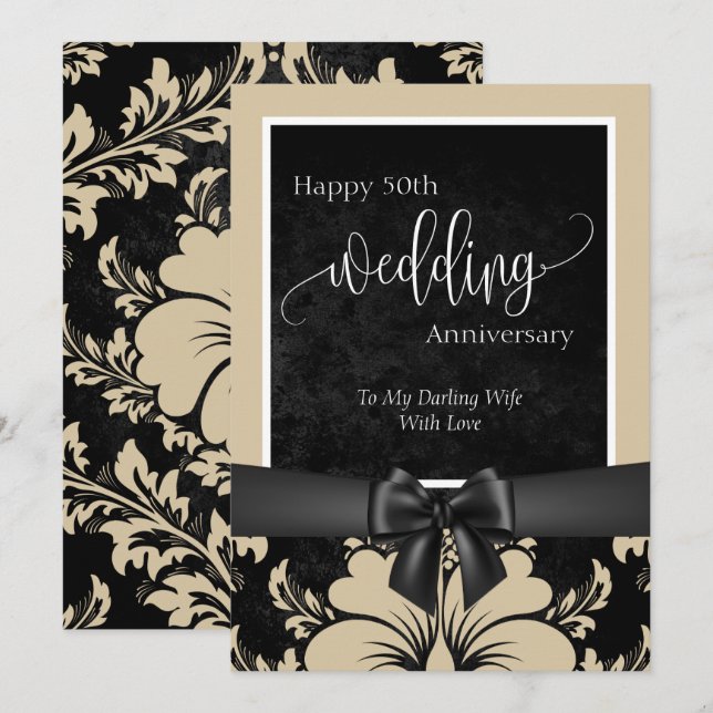 Grattis på 50-årsdagen för er bröllop  inbjudningar (Fram/baksida)