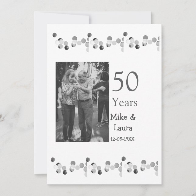 Grattis på 50-årsdagen lägg parets namn datum bröl inbjudningar (Framsida)