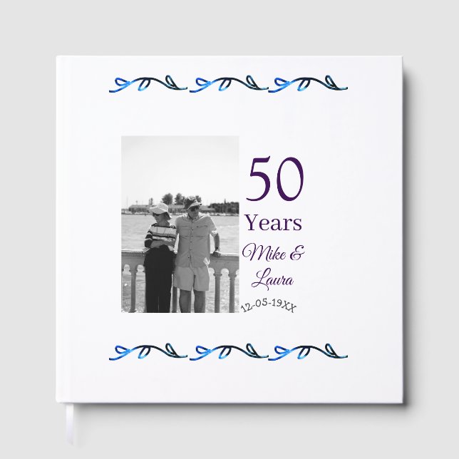 Grattis på 50-årsdagen lägg parnamn datum bröllop gästböcker (Framsida)