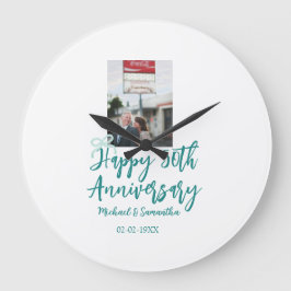 Grattis på 50-årsjubileum foto turkos slinga namn  stor klocka