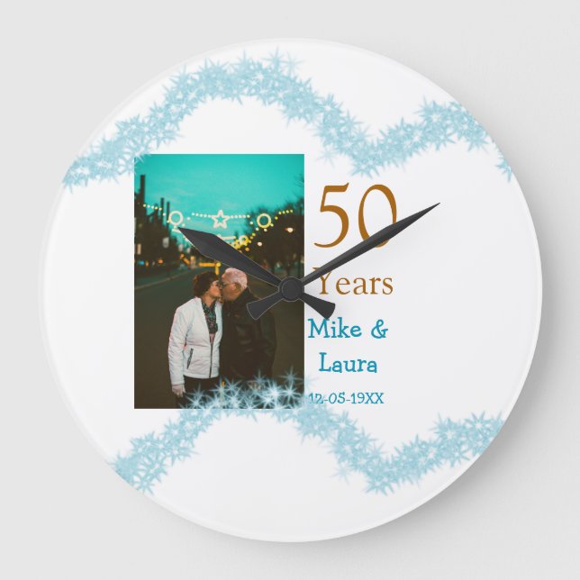 Grattis på 50-årsjubileum Lägg till parnamn datum  Stor Klocka (Framsida)