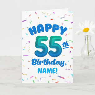 Grattis på 55-årsdagen kort med anpassat namn