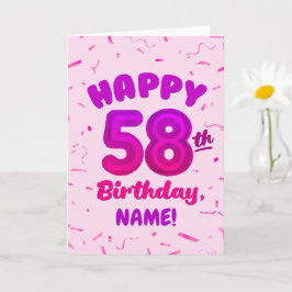 Grattis på 58-årsdagen kort med anpassat namn