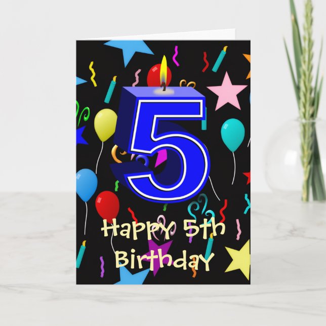 Grattis på 5-årsdagen kort (Framsida)