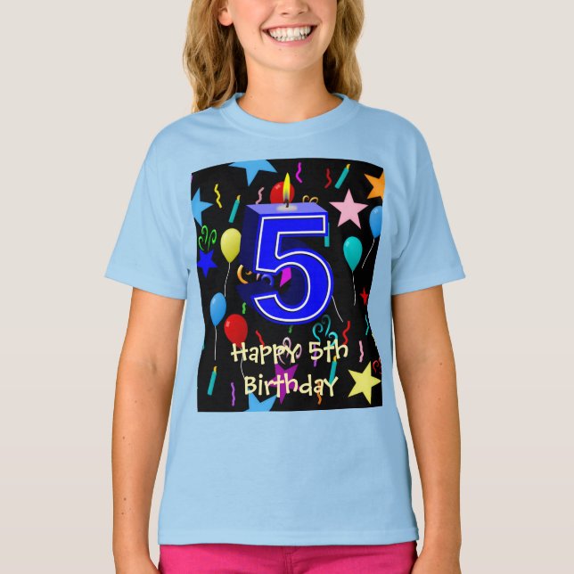 Grattis på 5-årsdagen pojke t shirt (Framsida)
