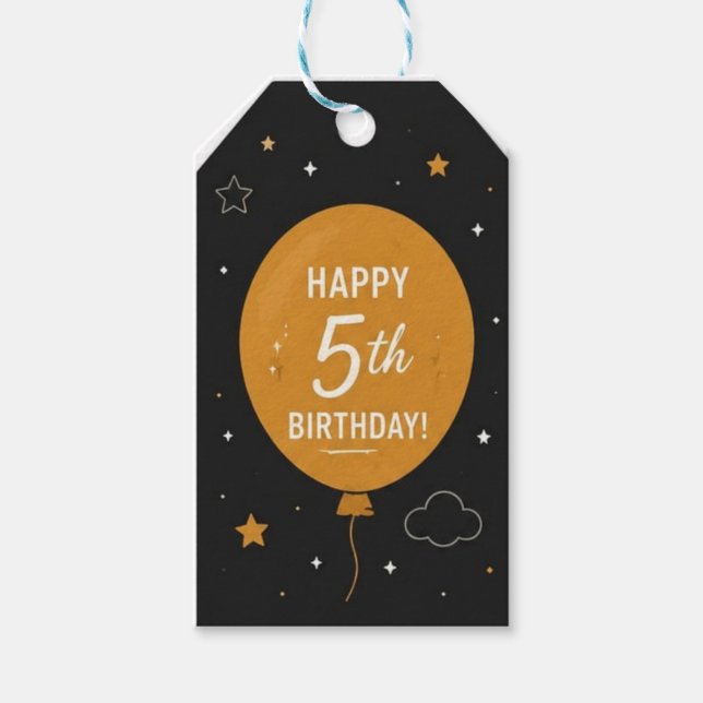 Grattis på 5-årsdagen Presentkort Presentetikett (Framsidan)