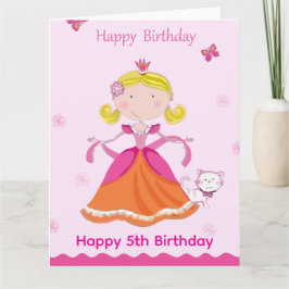 Grattis på 5-årsdagen prinsessa kort