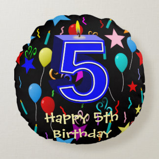 Grattis på 5-årsdagen rund kudde