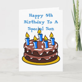 Grattis på 5-årsdagen till en speciell son choklad kort