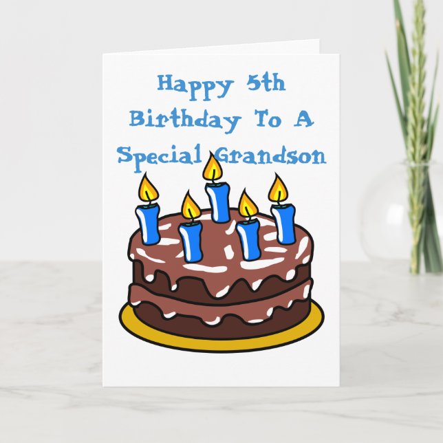 Grattis på 5-årsdagen till en speciell sonsonstårt kort (Framsida)