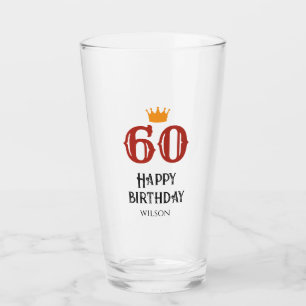 Grattis på 60-årsdagen anpassad glaskopp