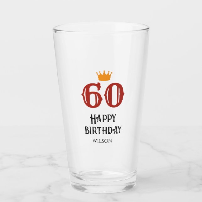 Grattis på 60-årsdagen anpassad  glaskopp (Framsida)