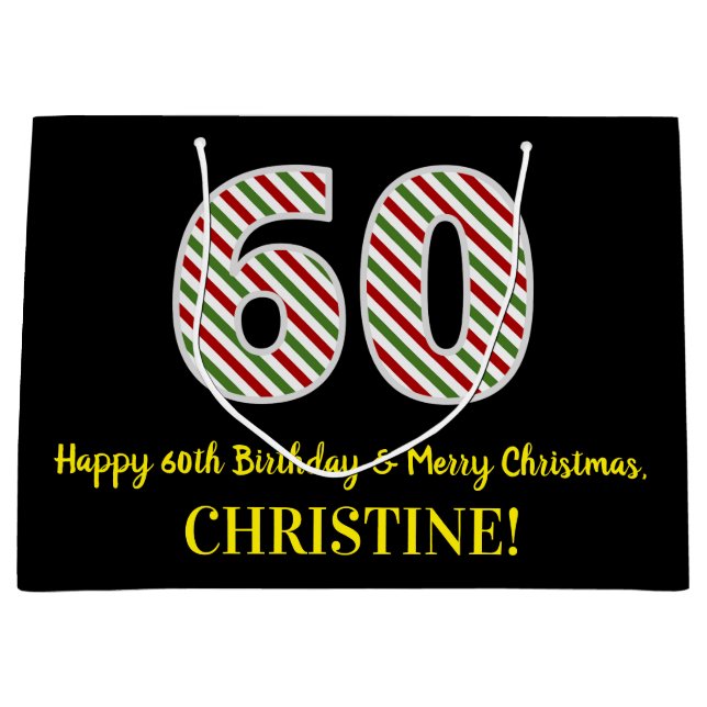 Grattis på 60-årsdagen & God Jul, anpassat namn (Framsidan)