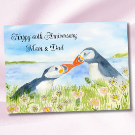 Grattis på 60-årsdagen Mamma & Pappa Lunnefåglar Kort