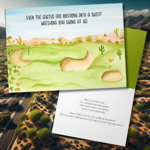 Grattis på 65-årsdagen Öken Golfbana Akvarell Kort