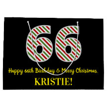 Grattis på 66-årsdagen och God Jul, anpassat namn