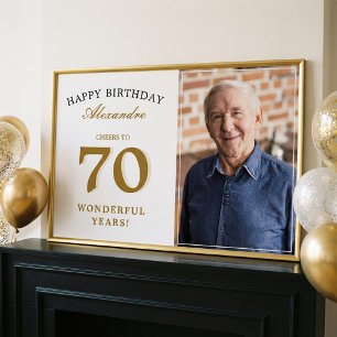 Grattis på 70-årsdagen Personlig Foto Festskylt Poster