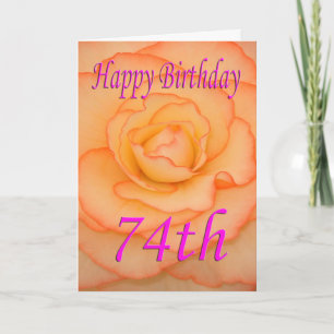 Grattis på 74-årsdagen Blomma Kort
